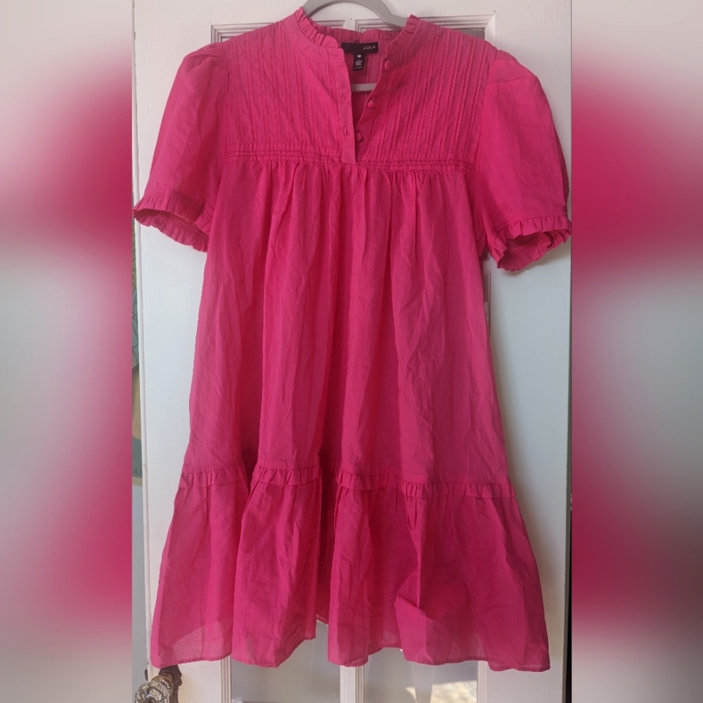 Hot Pink Ruffle Dress